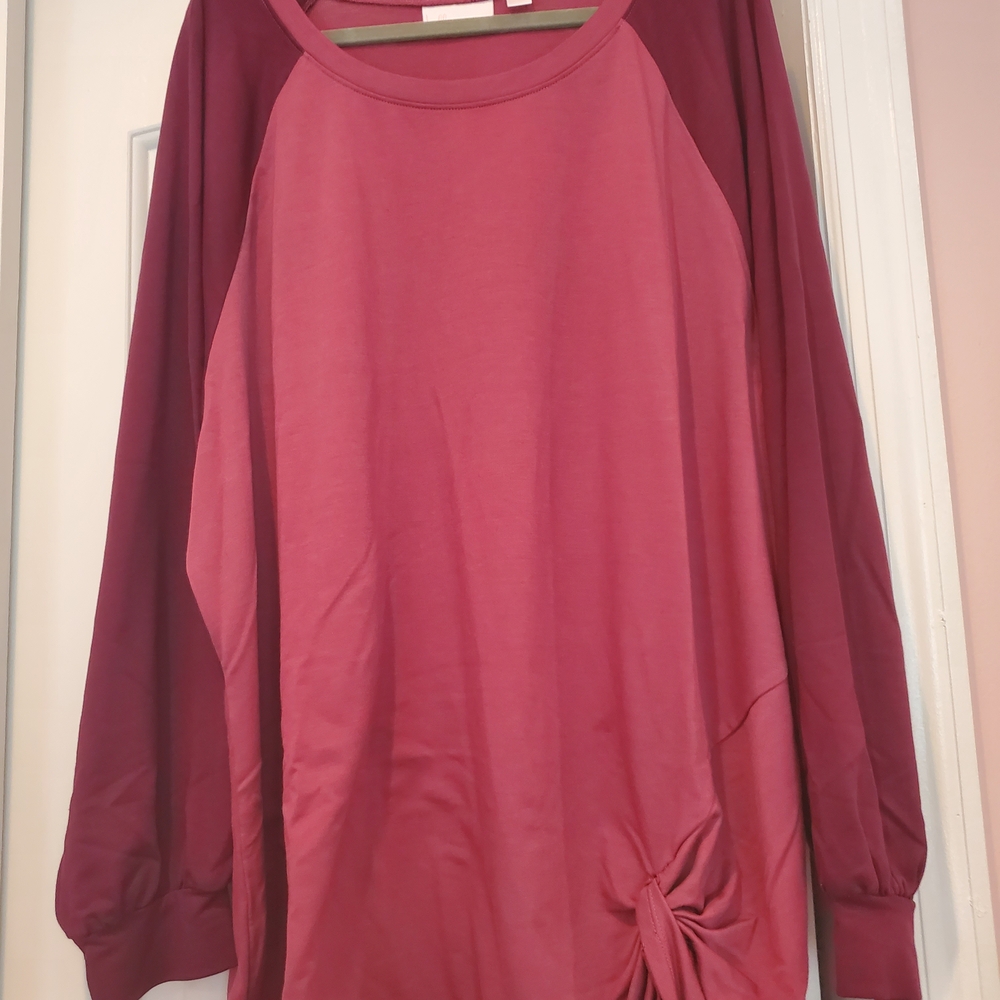 Belle by Kim Gravel Berry Long Sleeve Top